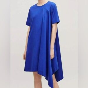 COS Asymmetric Blue Dress